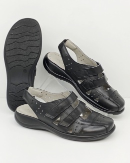 szerokie czarne sandały damskie